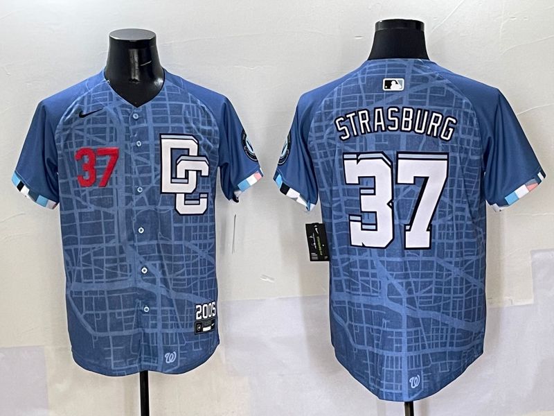 Men Washington Nationals #37 Strasburg Blue Joint Name 2025 Nike MLB Jersey style 4->washington nationals->MLB Jersey